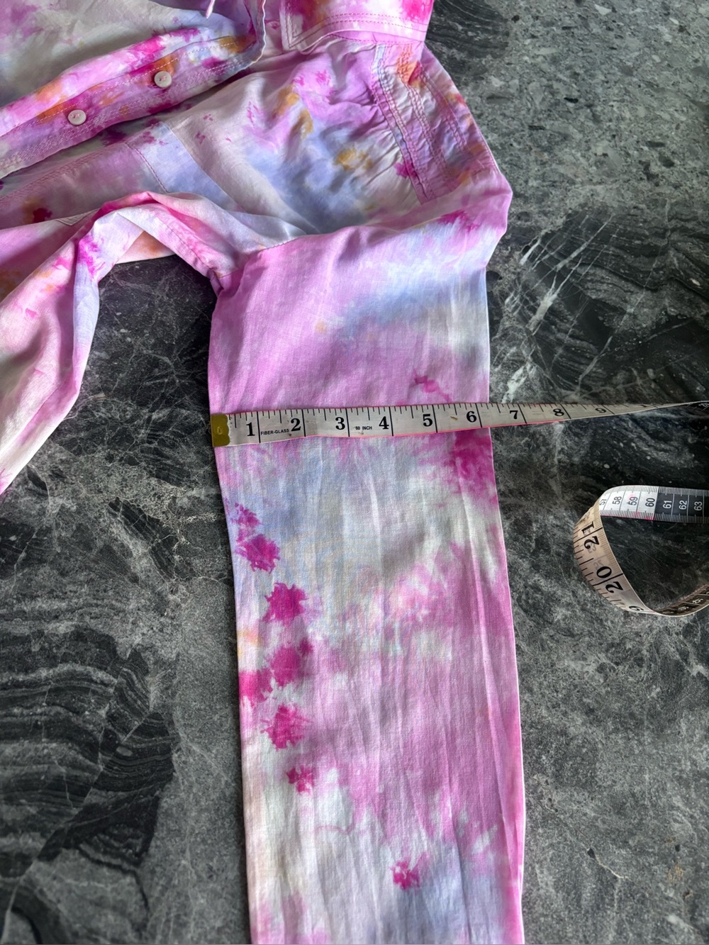 Anthropologie Pilcro Women's Pink Tie-Dye Button-Up Shirt - Lightweight Top - Picture 8 of 12